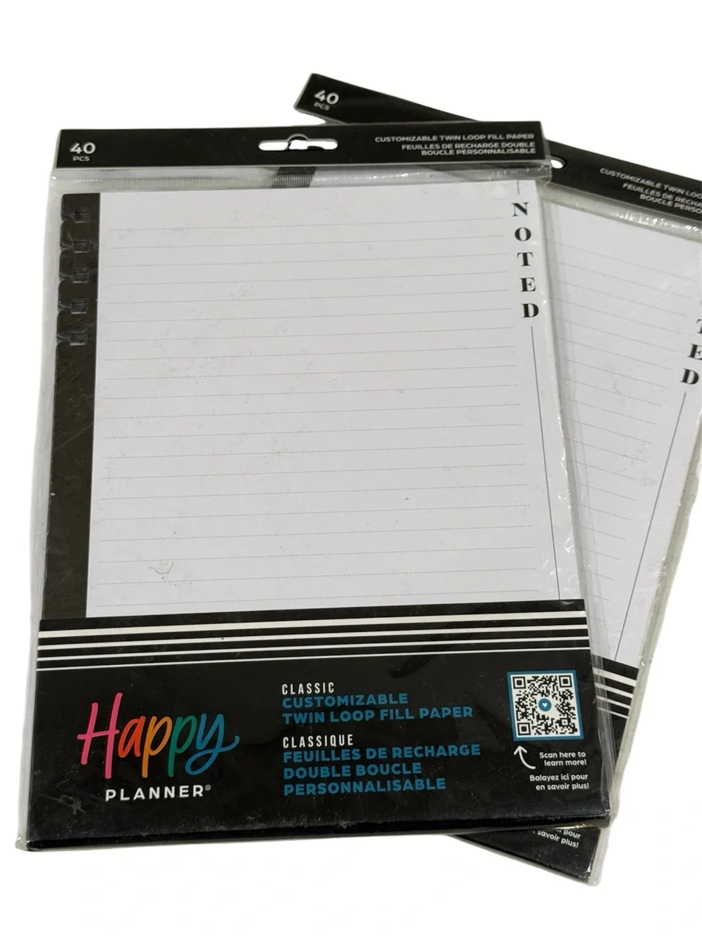 NEW Happy Planner Classic Twin Loop Fill Paper - Noted Lined Refill Trio